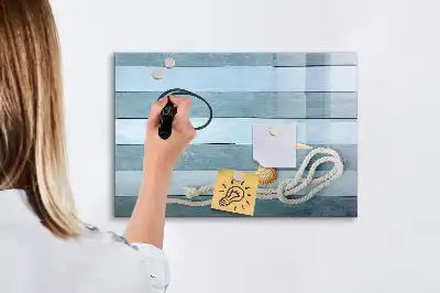 Magnetic glass dry erase board with plants and shells design