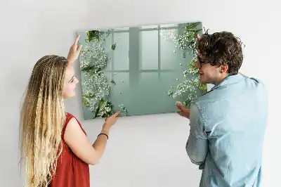 Magnetic marker board with delicate flowers design