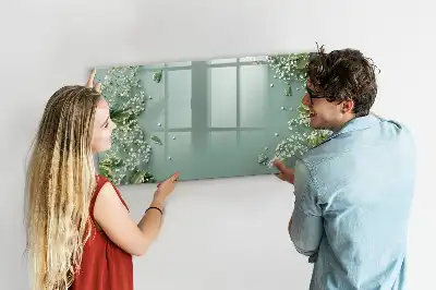 Magnetic marker board with delicate flowers design