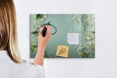 Magnetic marker board with delicate flowers design