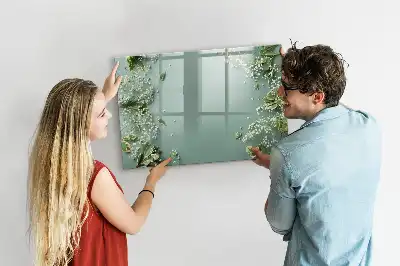 Magnetic marker board with delicate flowers design
