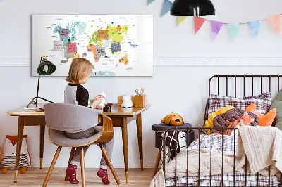 Magnetic marker board animal world map design