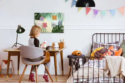 Magnetic marker board with monstera leaves print