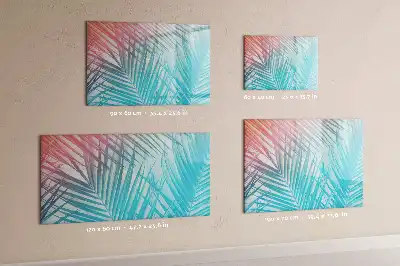 Magnetic glass dry erase board tropical palm design