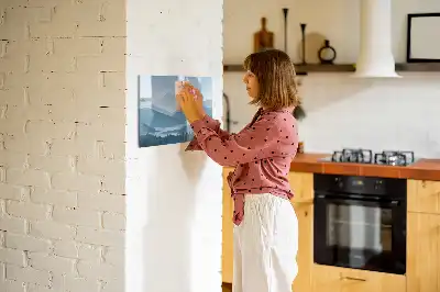 Magnetic marker board with mountain landscape design