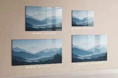 Magnetic marker board with mountain landscape design