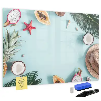 Magnetic glass dry erase board summer composition design