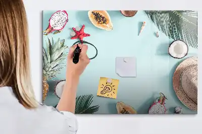 Magnetic glass dry erase board summer composition design