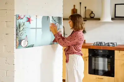 Magnetic glass dry erase board summer composition design