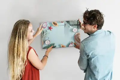 Magnetic glass dry erase board summer composition design