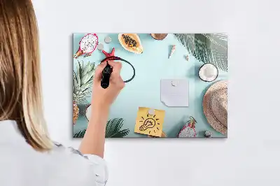 Magnetic glass dry erase board summer composition design