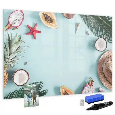 Magnetic glass dry erase board summer composition design