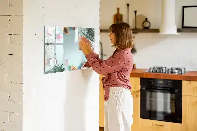 Magnetic glass dry erase board summer composition design