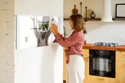 Magnetic marker board with succulents and glasses design
