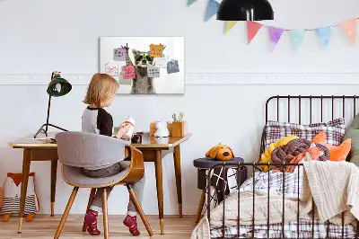 Magnetic marker board with succulents and glasses design