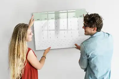 Magnetic glass dry erase board weekly planner