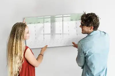 Magnetic glass dry erase board weekly planner