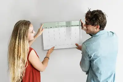 Magnetic glass dry erase board weekly planner