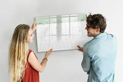 Magnetic glass dry erase board weekly planner