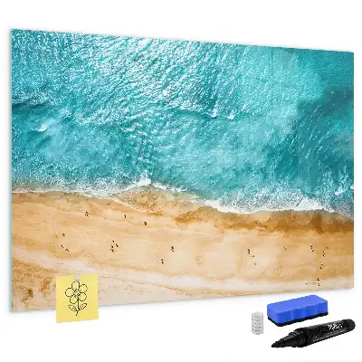 Magnetic marker board sea beach people design
