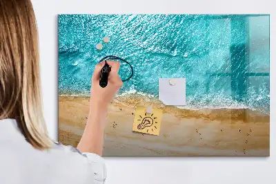 Magnetic marker board sea beach people design