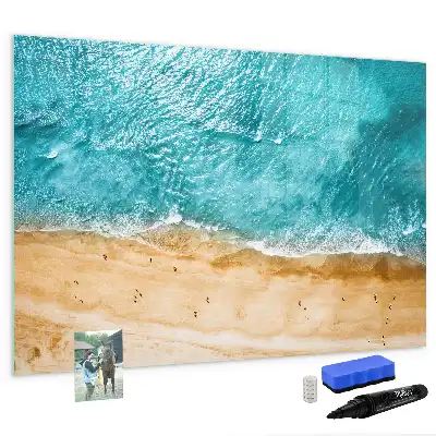 Magnetic marker board sea beach people design
