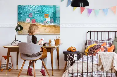 Magnetic marker board sea beach people design