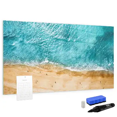 Magnetic marker board sea beach people design