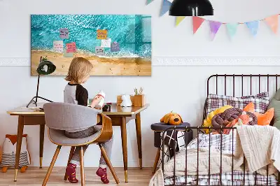 Magnetic marker board sea beach people design