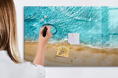 Magnetic marker board sea beach people design