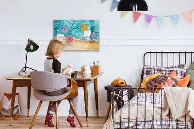 Magnetic marker board sea beach people design