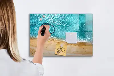 Magnetic marker board sea beach people design