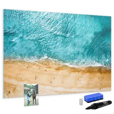 Magnetic marker board sea beach people design