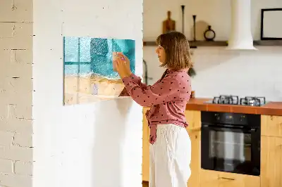 Magnetic marker board sea beach people design