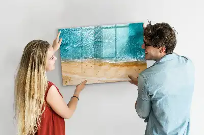 Magnetic marker board sea beach people design