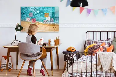 Magnetic marker board sea beach people design