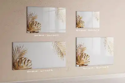 Magnetic glass dry erase board exotic leaves design