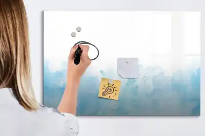 Magnetic glass dry erase board with painted spots design