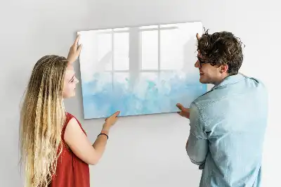 Magnetic glass dry erase board with painted spots design