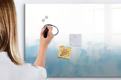 Magnetic glass dry erase board with painted spots design