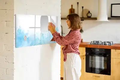 Magnetic glass dry erase board with painted spots design