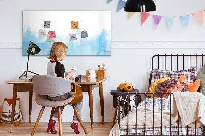 Magnetic glass dry erase board with painted spots design