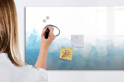 Magnetic glass dry erase board with painted spots design
