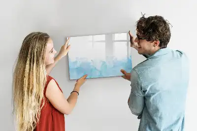 Magnetic glass dry erase board with painted spots design