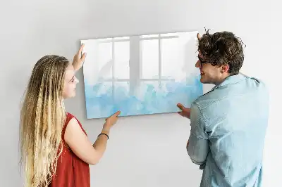 Magnetic glass dry erase board with painted spots design