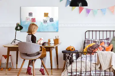 Magnetic glass dry erase board with painted spots design