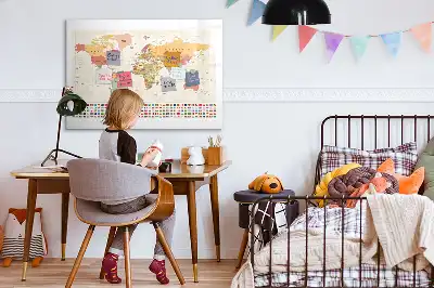 Magnetic world map marker board project display board