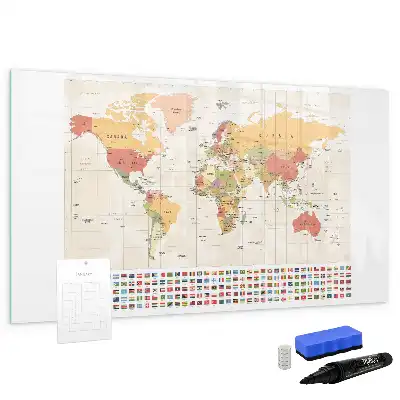 Magnetic world map marker board project display board