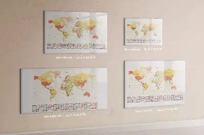 Magnetic world map marker board project display board