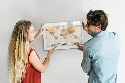 Magnetic world map marker board project display board